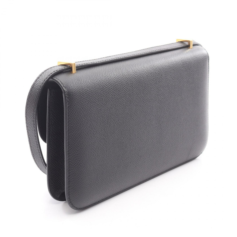 愛馬仕 Constance Elan 肩背包,Epsom 皮革,黑色,二手,金色五金,斜背包-1