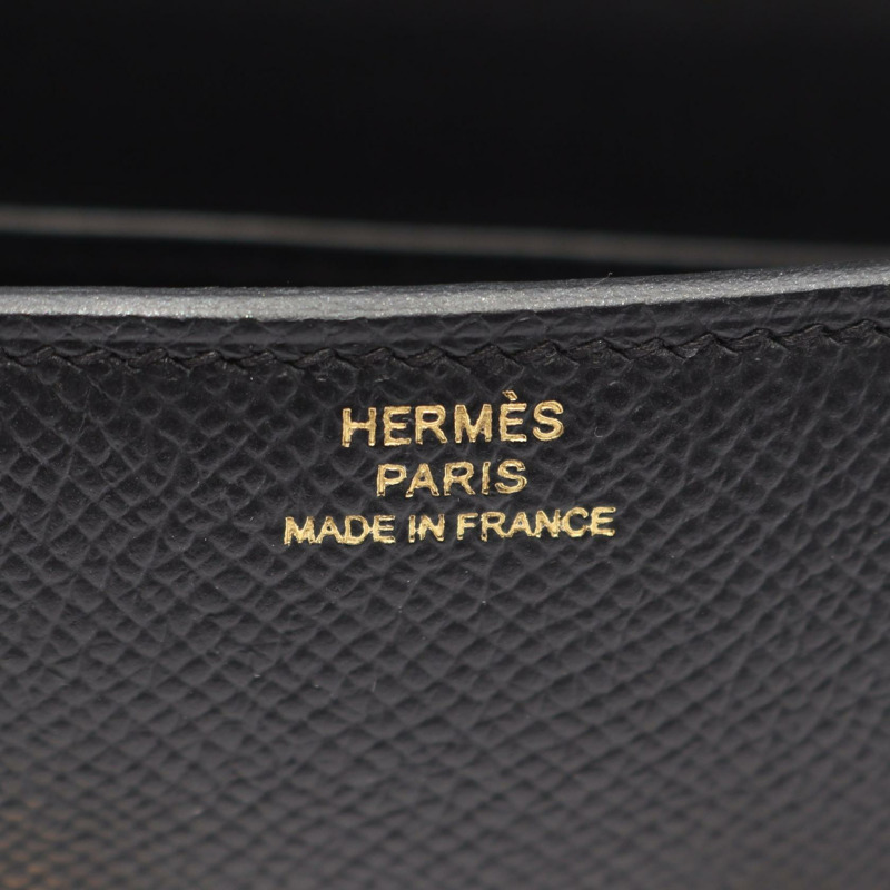 愛馬仕 Constance Elan 肩背包,Epsom 皮革,黑色,二手,金色五金,斜背包-3