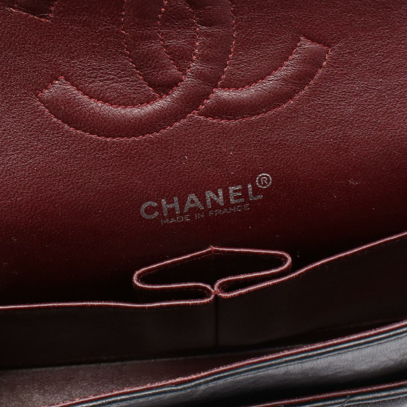 香奈兒 (CHANEL) Matelasse 雙蓋鏈條肩背包 A01113 黑色皮革 SHW 二手-3