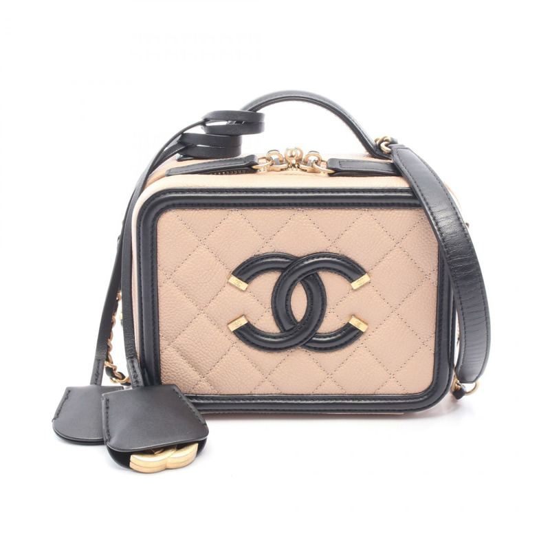 CHANEL CC 金銀絲細工化妝包 單肩包 手袋 A93343 皮革 粉紅色 GHW 二手-0