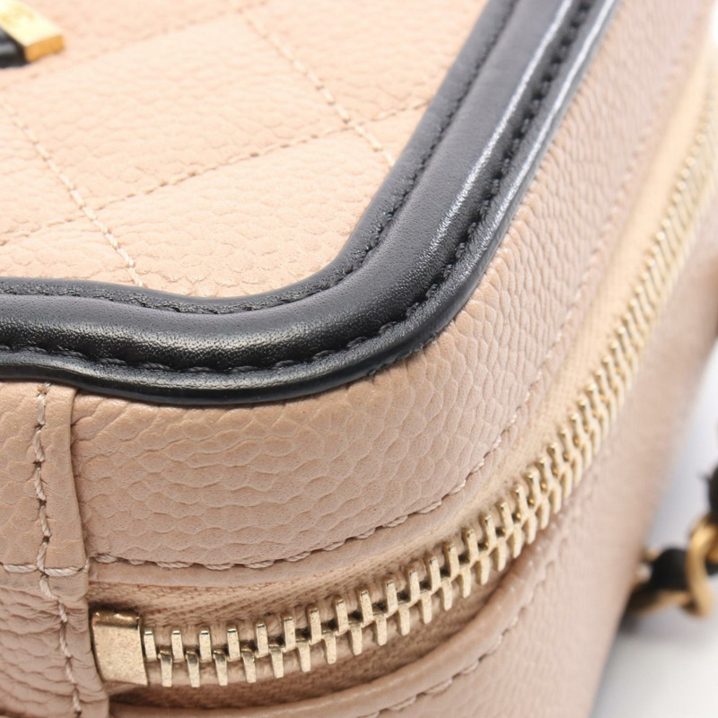 CHANEL CC 金銀絲細工化妝包 單肩包 手袋 A93343 皮革 粉紅色 GHW 二手-6