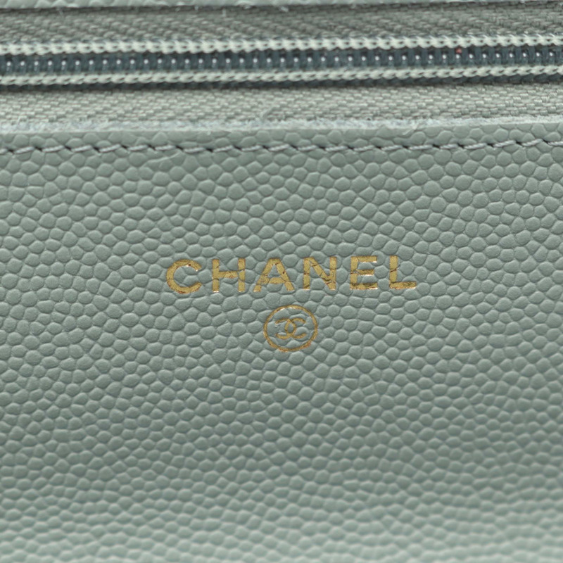 香奈兒 (CHANEL) 絎縫鏈條肩背斜背包 A33814 小牛皮 綠色 GHW-3