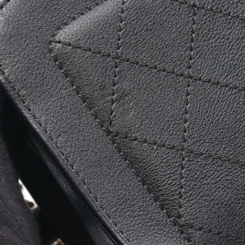 香奈兒 (CHANEL) Matelasse 斜挎肩包 A93731,黑色小牛皮,二手,金色五金-5