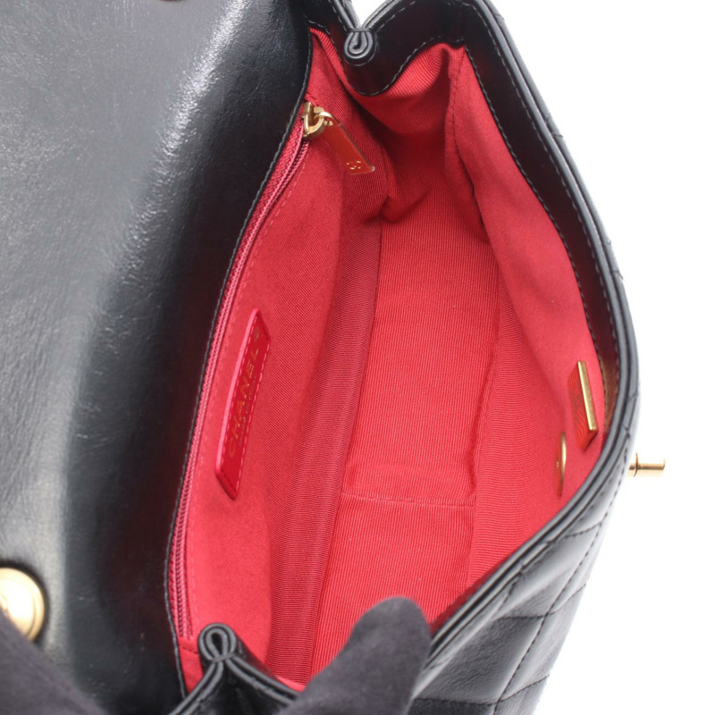 香奈兒 (CHANEL) 絎縫鏈條單背包 AS3001 羊皮黑色金色五金二手女士 CC-2