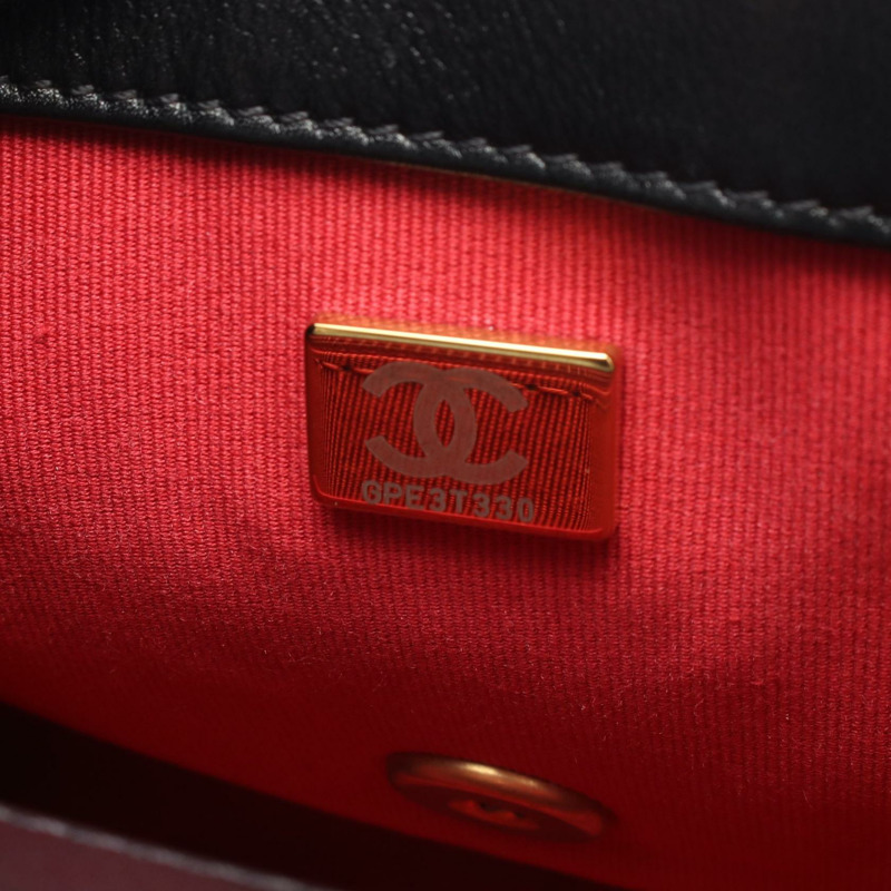 香奈兒 (CHANEL) 絎縫鏈條單背包 AS3001 羊皮黑色金色五金二手女士 CC-4