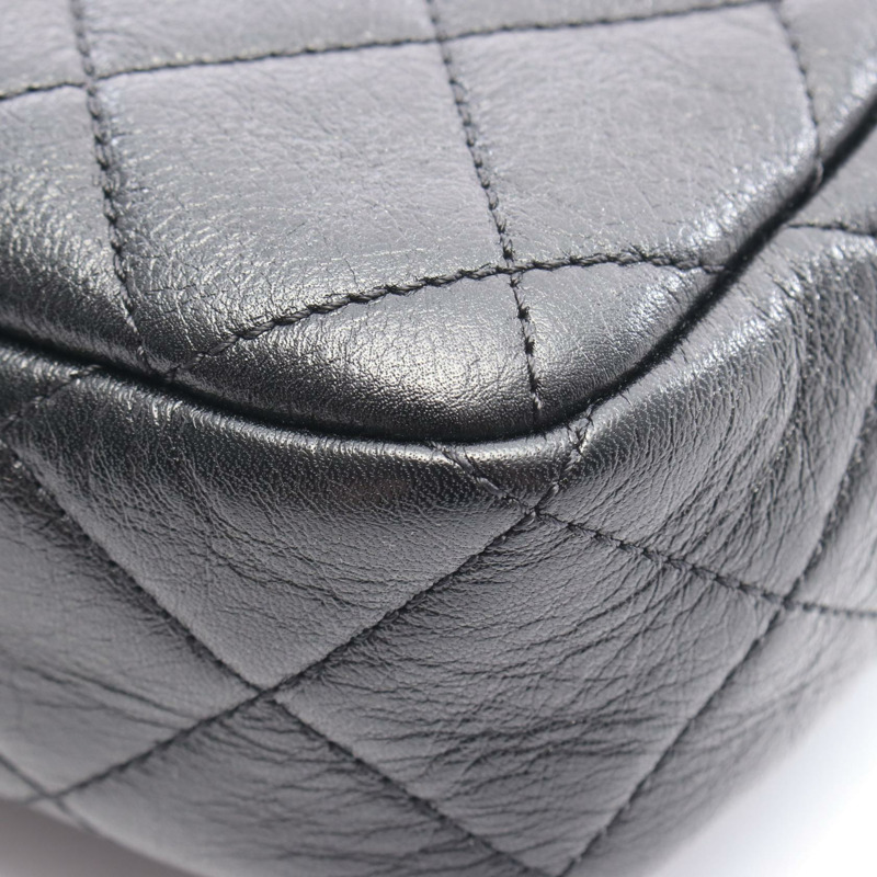 香奈兒 (CHANEL) 絎縫鏈條單背包 AS3001 羊皮黑色金色五金二手女士 CC-5