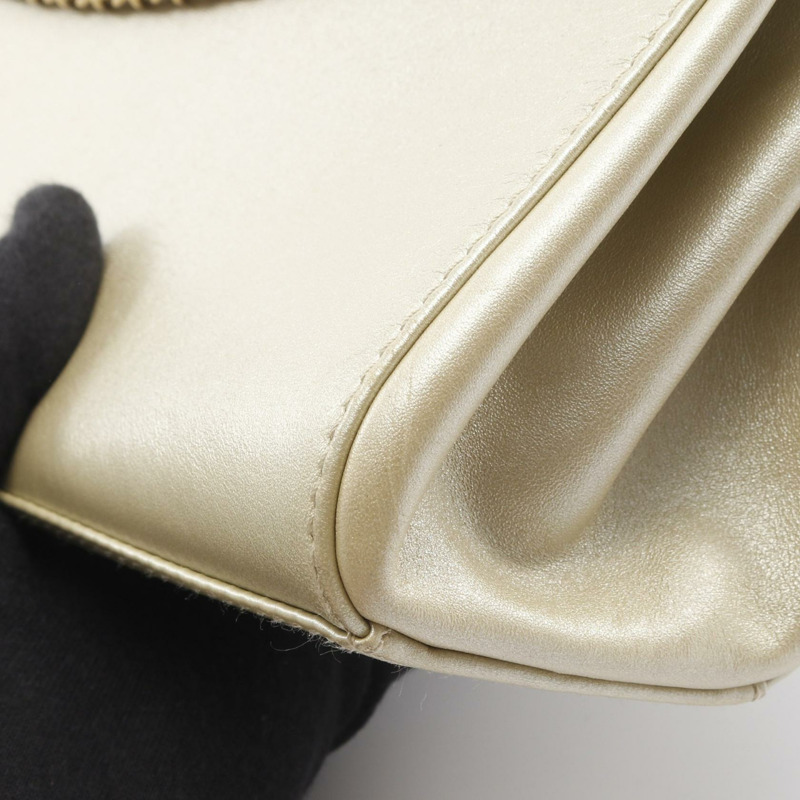 香奈兒 2.55 巧克力色鏈條單肩包,羊皮材質,金色五金,二手。-7