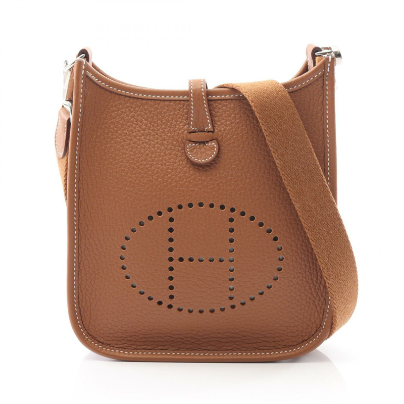 愛馬仕 Evelyne TPM Amazon 單肩斜背包 K 069426CK 皮革 金色 SHW-0