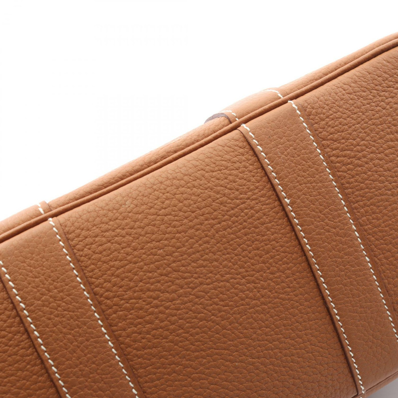 愛馬仕花園派對TPM手提包,Z Negonda皮革,金色棕色,二手-6