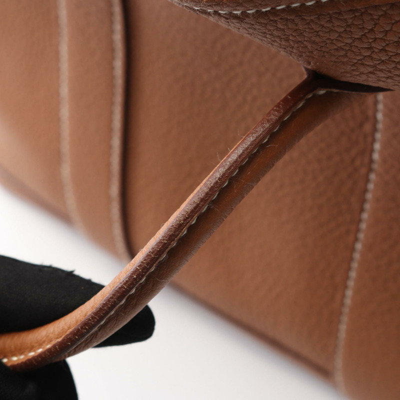 愛馬仕花園派對TPM手提包,Z Negonda皮革,金色棕色,二手-8