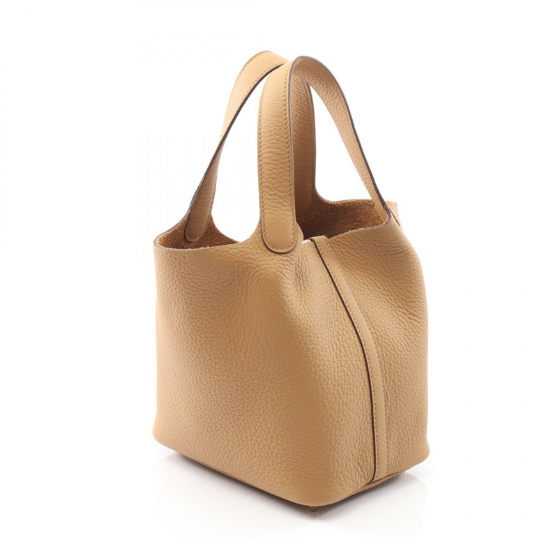 愛馬仕 Picotin Lock PM 水桶包,配 Taurillon Clemence 皮革,餅乾色,金色五金配件-1