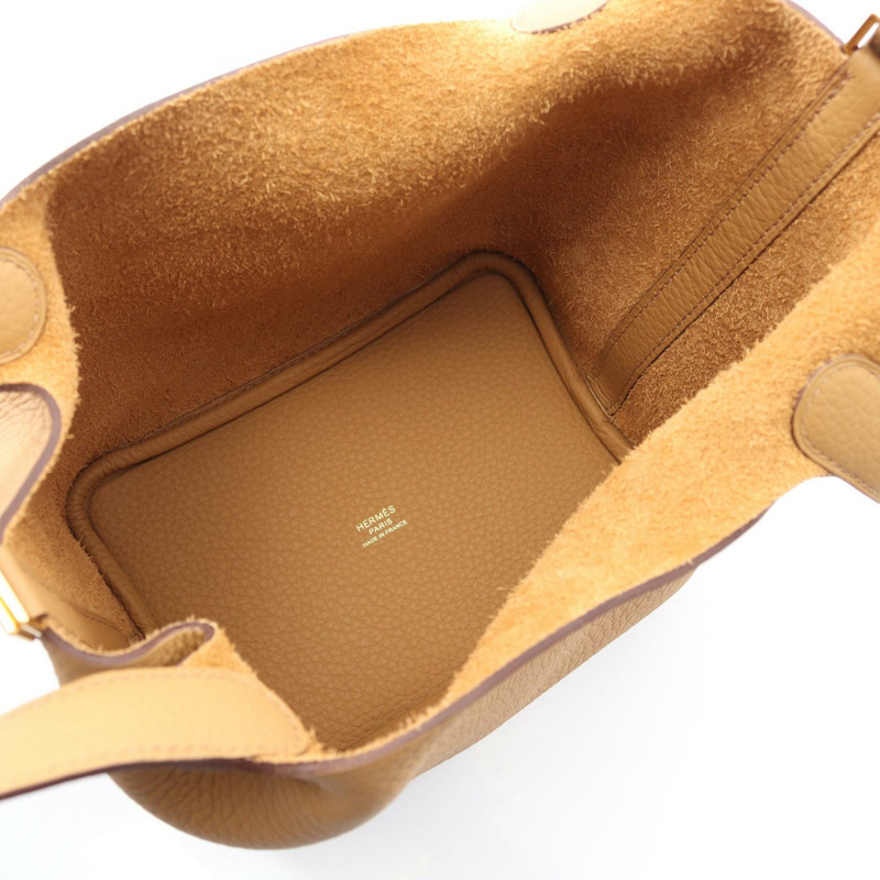 愛馬仕 Picotin Lock PM 水桶包,配 Taurillon Clemence 皮革,餅乾色,金色五金配件-2