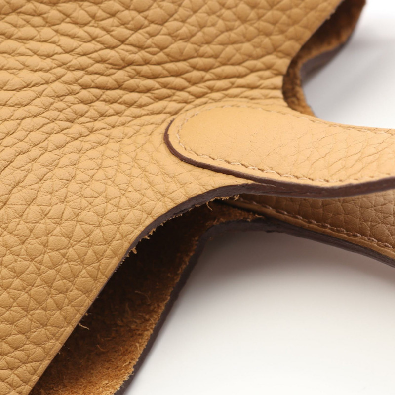 愛馬仕 Picotin Lock PM 水桶包,配 Taurillon Clemence 皮革,餅乾色,金色五金配件-7