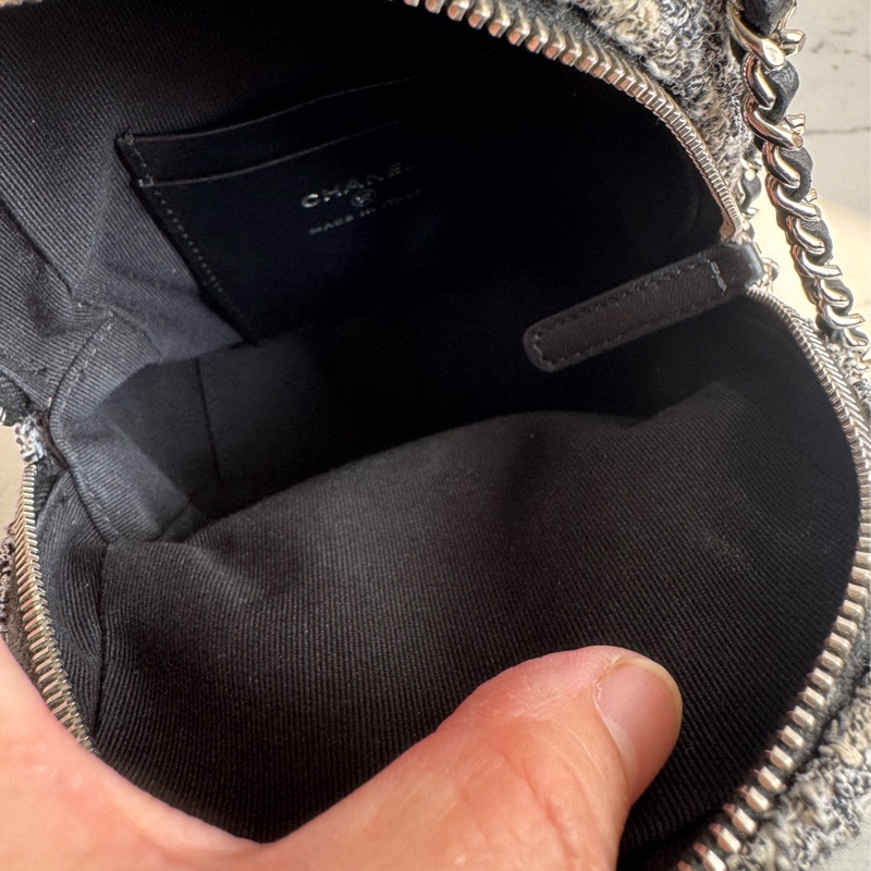 Chanel 毛呢銀鏈後背包-9