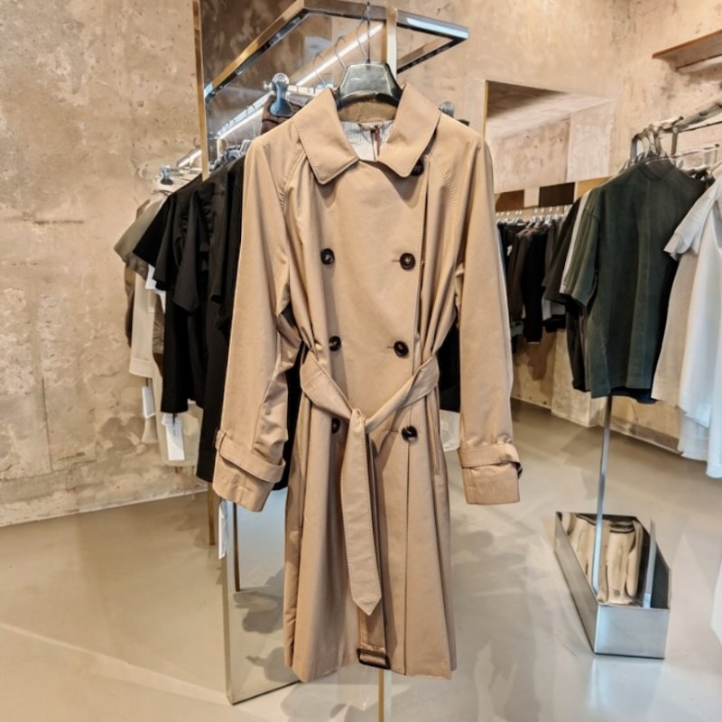 🎉新品好折扣✨Max Mara The Cube Trench Midi 雙排扣防潑水中長風衣 駝色 DE34/36/38/40-2
