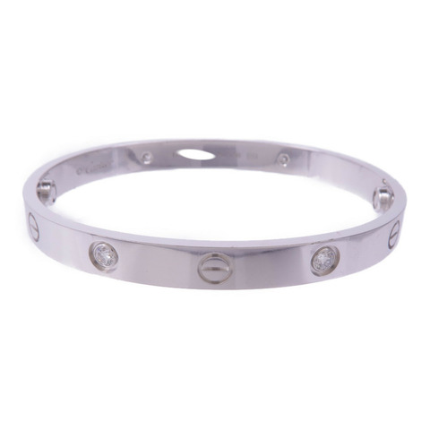 CARTIER 18K白金Love Bracelet 4 Diamonds鑽石手鐲Cartier#17