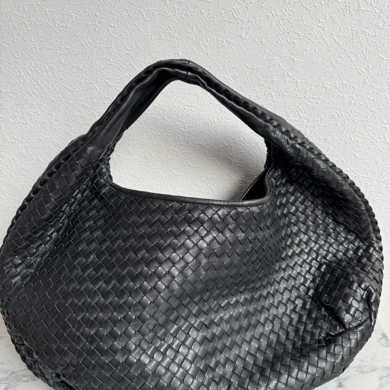 Bv 黑色編織大肩背包-0