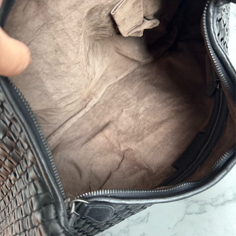 Bv 黑色編織大肩背包-4