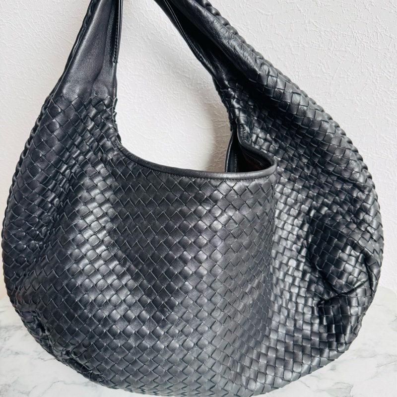 Bv 黑色編織大肩背包-10