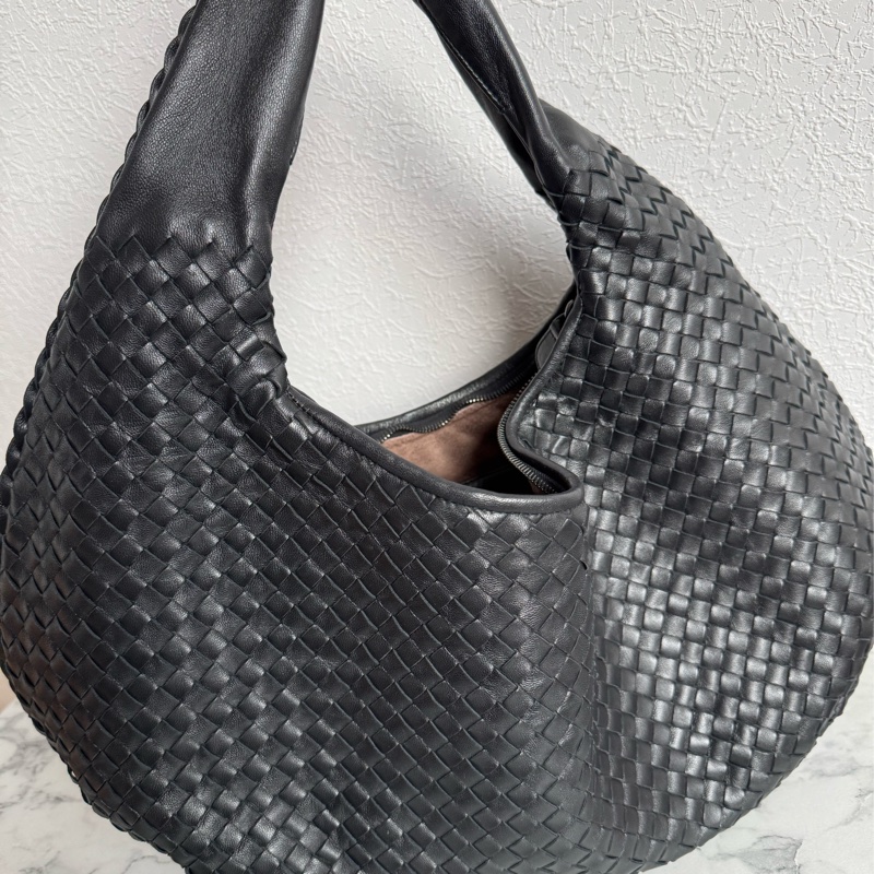 Bv 黑色編織大肩背包-11