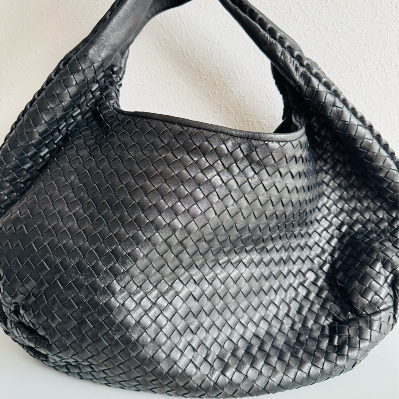 Bv 黑色編織大肩背包-12