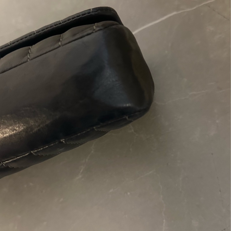 (MYMLuxurybag)🔥經典 25cm Chanel 🔥黒銀 皮袋 肩背袋-11