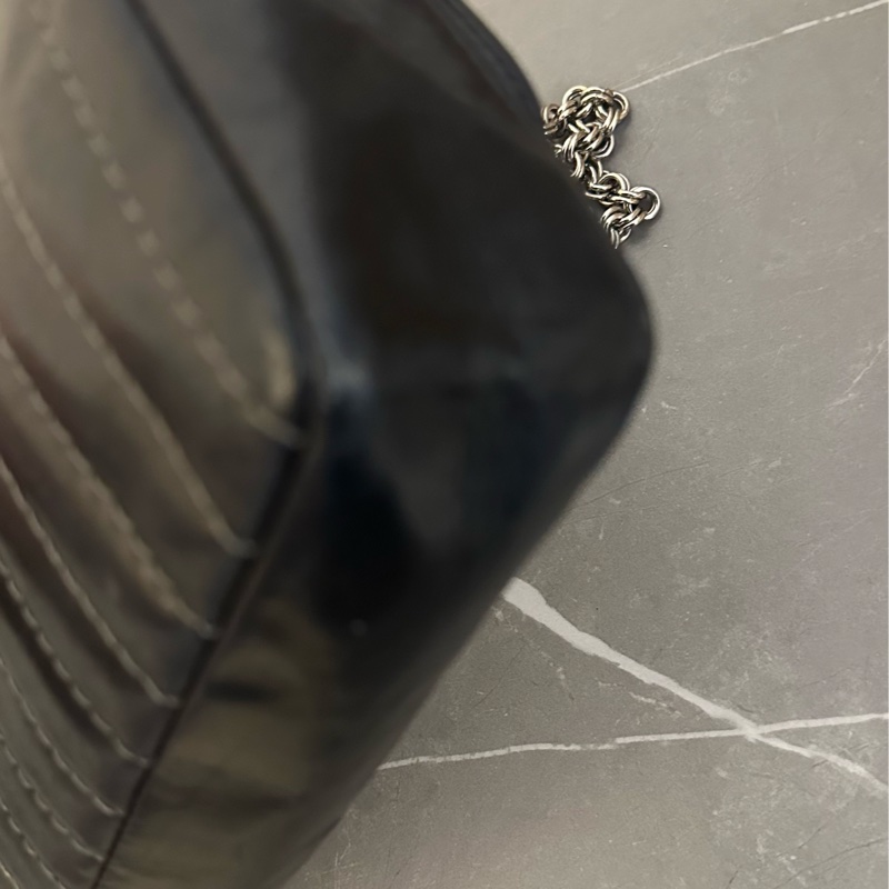 (MYMLuxurybag)🔥經典 25cm Chanel 🔥黒銀 皮袋 肩背袋-14