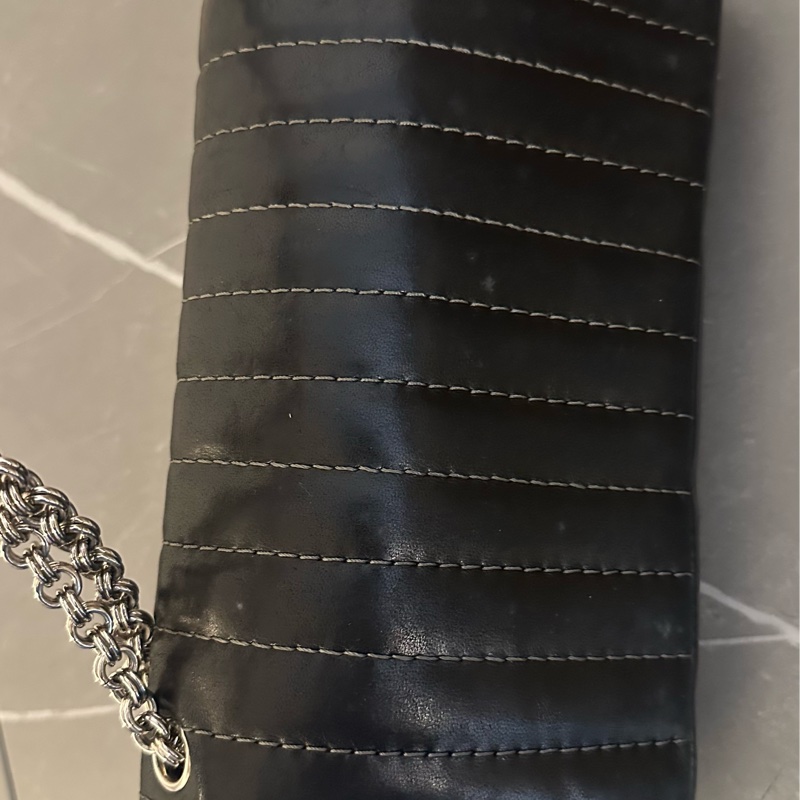 (MYMLuxurybag)🔥經典 25cm Chanel 🔥黒銀 皮袋 肩背袋-17