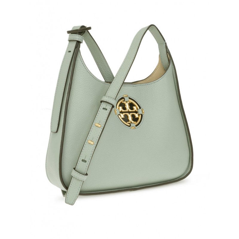 【TORY BURCH】雙T-LOGO素面皮革側肩包-莫蘭迪綠-2