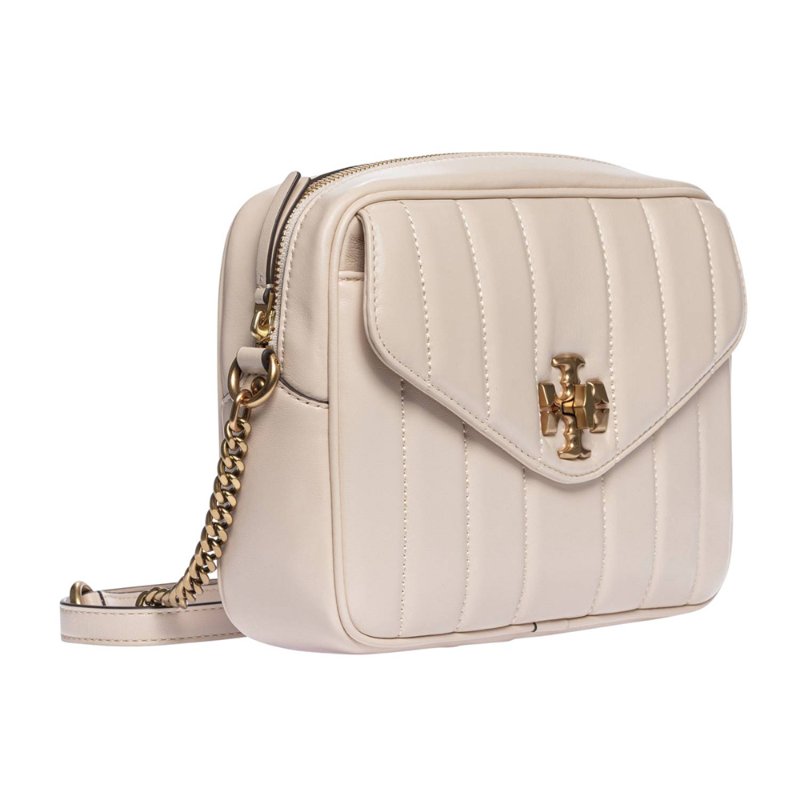 【TORY BURCH】銜縫皮革相機包-香草白-2