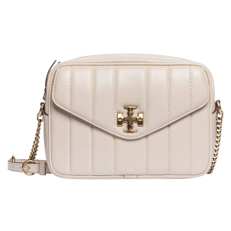 【TORY BURCH】銜縫皮革相機包-香草白-4