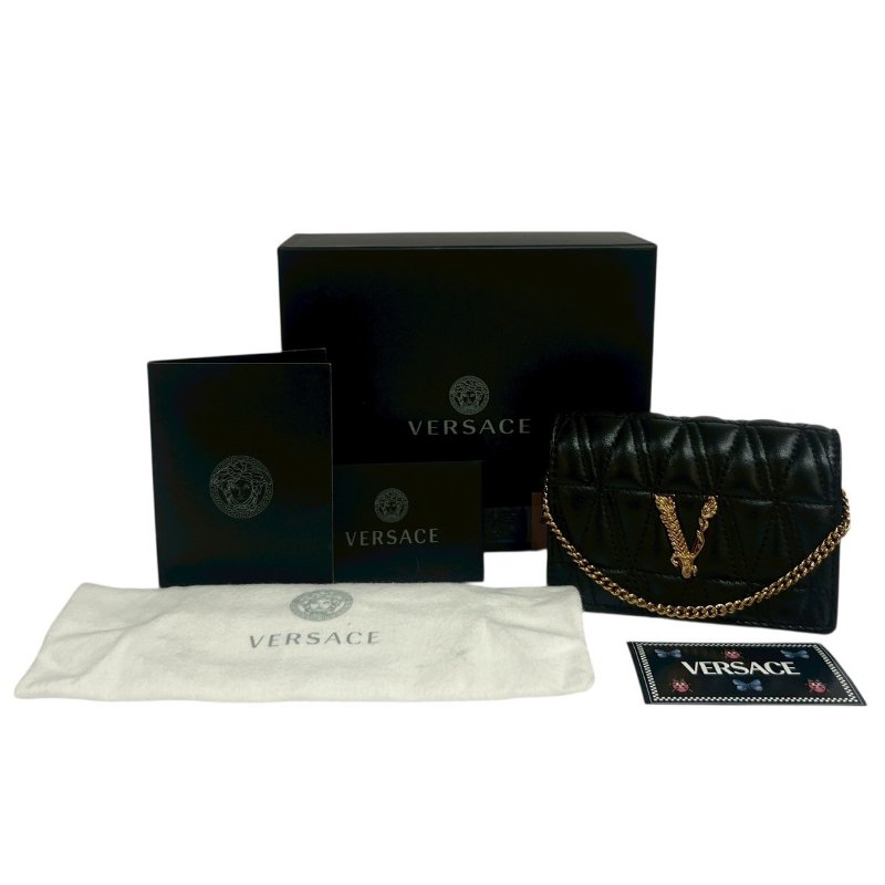 【美收精品】Versace黑色皮革小肩背包 4-358-15