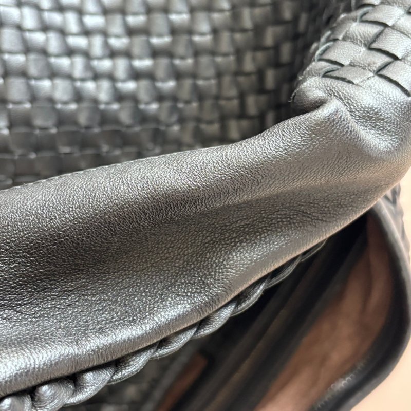 ::Bottega Veneta:: BV Belly Hobo Intrecciato 黑色編織手提包 肩背包 彎月包 大款 和尚包 流浪包-2