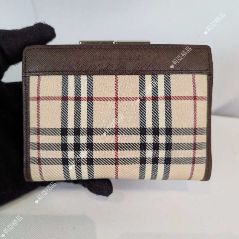 莉亞精品♡Burberry 經典格紋零錢袋短夾 近新閒置-1