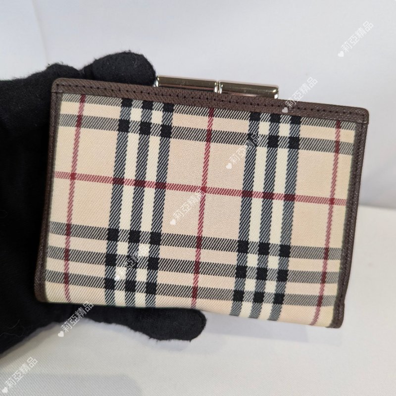 莉亞精品♡Burberry 經典格紋零錢袋短夾 近新閒置-2