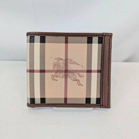 莉亞精品♡Burberry 經典格紋對開短夾 二手美品