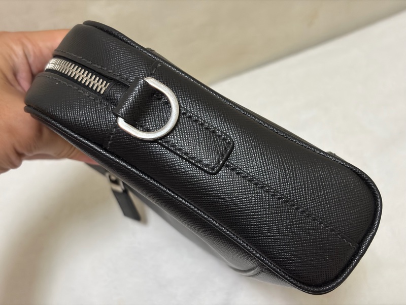 PRADA SAFFIANO TRAVEL 肩背包斜背包 2VH063皮革黑色 二手男款-6