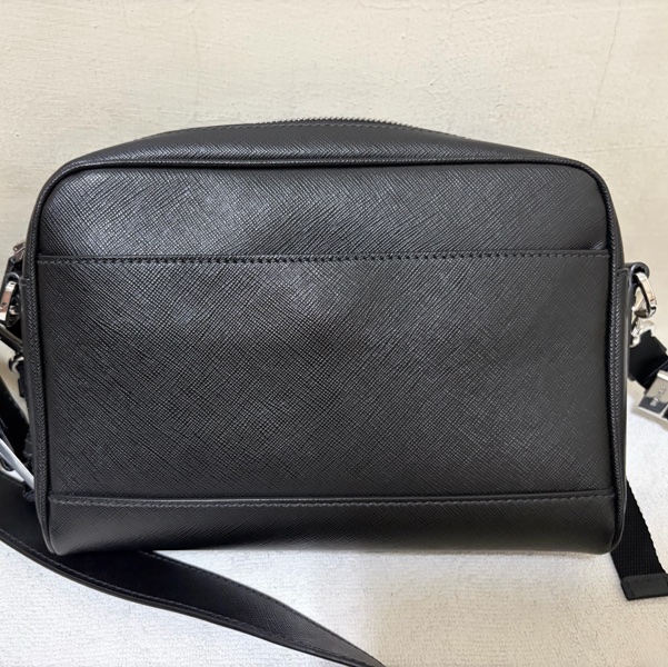 PRADA SAFFIANO TRAVEL 肩背包斜背包 2VH063皮革黑色 二手男款-11