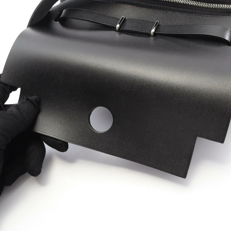 愛馬仕 Herbag Zip Mini 單肩包 086430CK 帆布皮革 黑色 SHW 二手 W-8