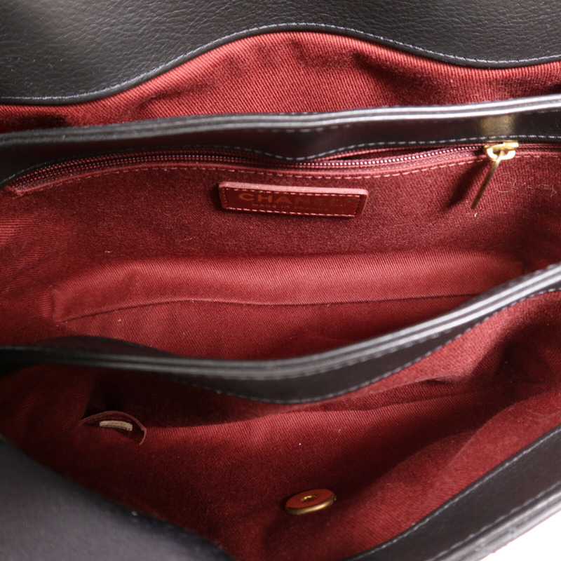 CHANEL 牛皮皮革Chain Shoulder Bag金扣鏈帶肩背袋-4