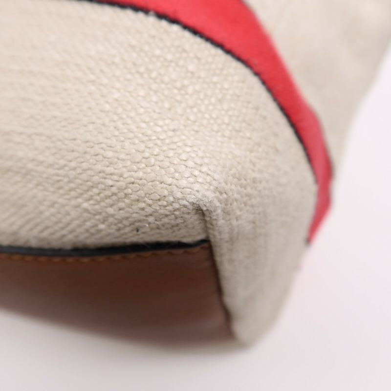 LOEWE 帆布Cubi Bag銀扣肩背袋-11