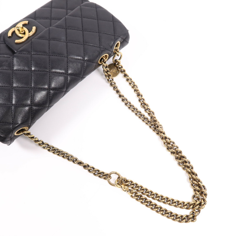 CHANEL 牛皮皮革Chain Shoulder Bag金扣鏈帶肩背袋-5