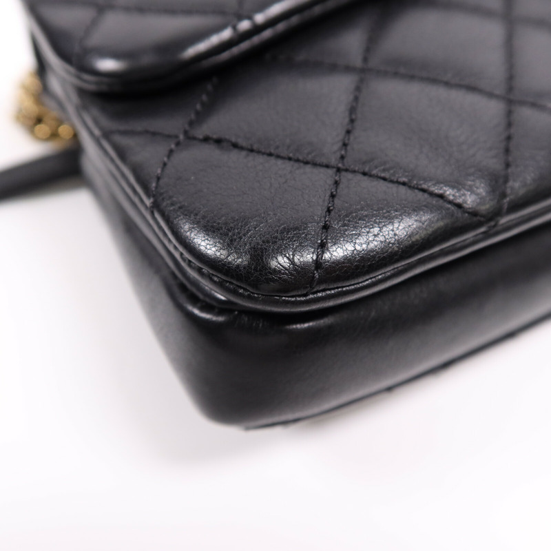 CHANEL 牛皮皮革Chain Shoulder Bag金扣鏈帶肩背袋-8