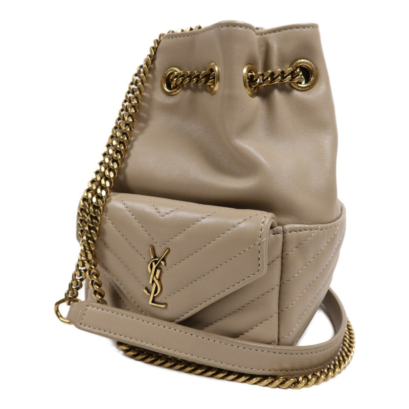 YVES SAINT LAURENT 牛皮皮革Chain Shoulder Bag金扣鏈帶肩背袋-2