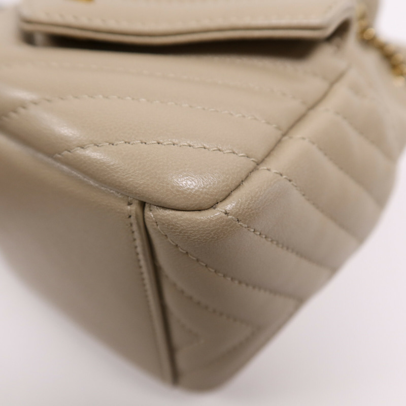 YVES SAINT LAURENT 牛皮皮革Chain Shoulder Bag金扣鏈帶肩背袋-4