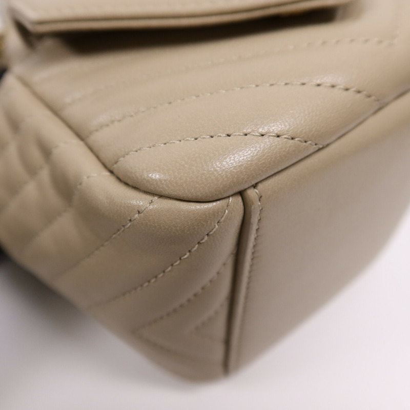 YVES SAINT LAURENT 牛皮皮革Chain Shoulder Bag金扣鏈帶肩背袋-5