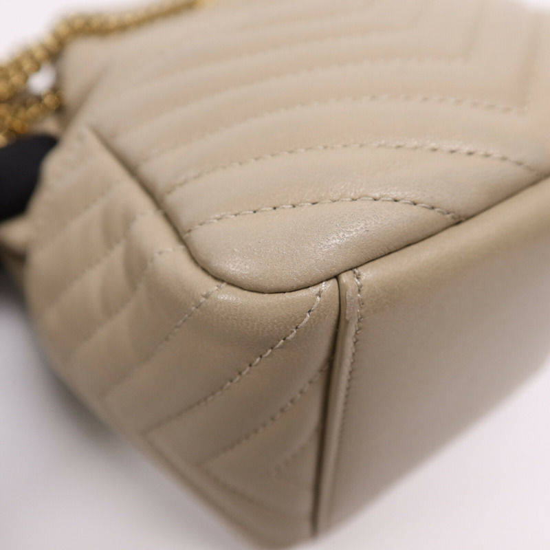 YVES SAINT LAURENT 牛皮皮革Chain Shoulder Bag金扣鏈帶肩背袋-7