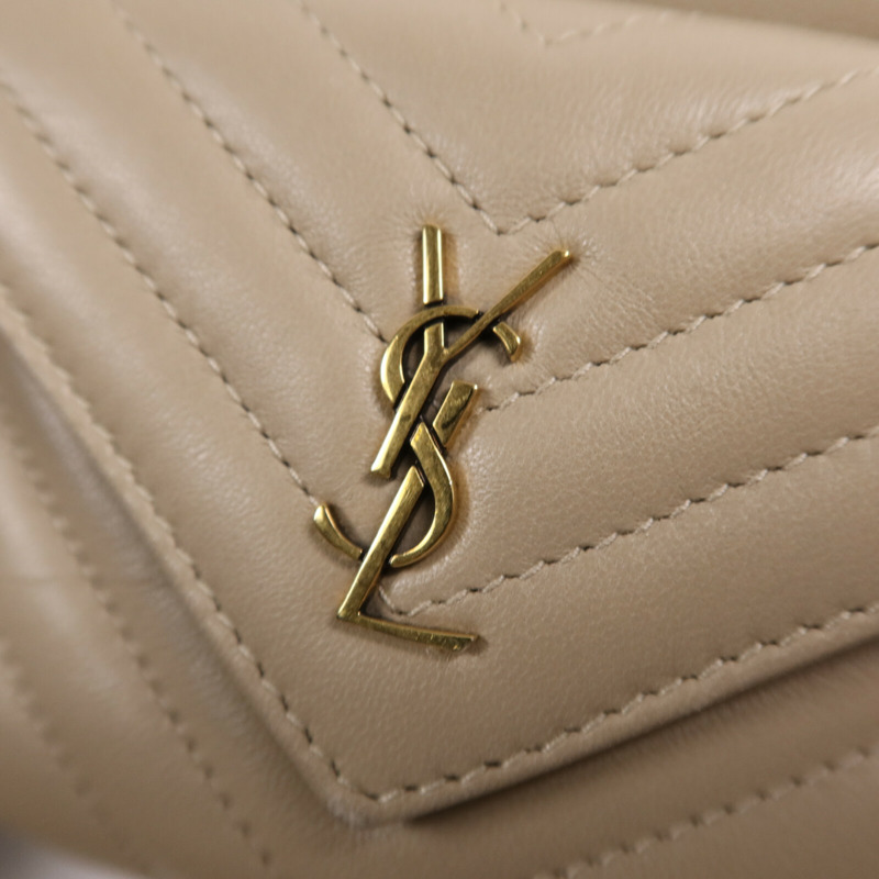 YVES SAINT LAURENT 牛皮皮革Chain Shoulder Bag金扣鏈帶肩背袋-8