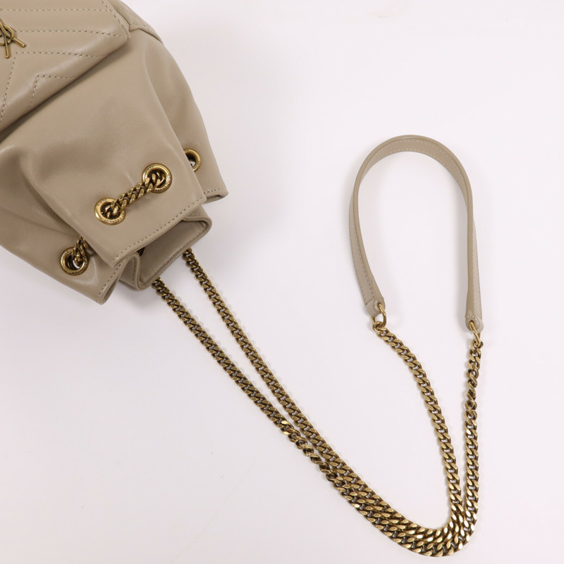 YVES SAINT LAURENT 牛皮皮革Chain Shoulder Bag金扣鏈帶肩背袋-9