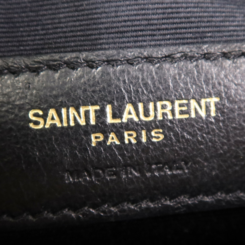 YVES SAINT LAURENT 牛皮皮革Chain Shoulder Bag金扣鏈帶肩背袋-13